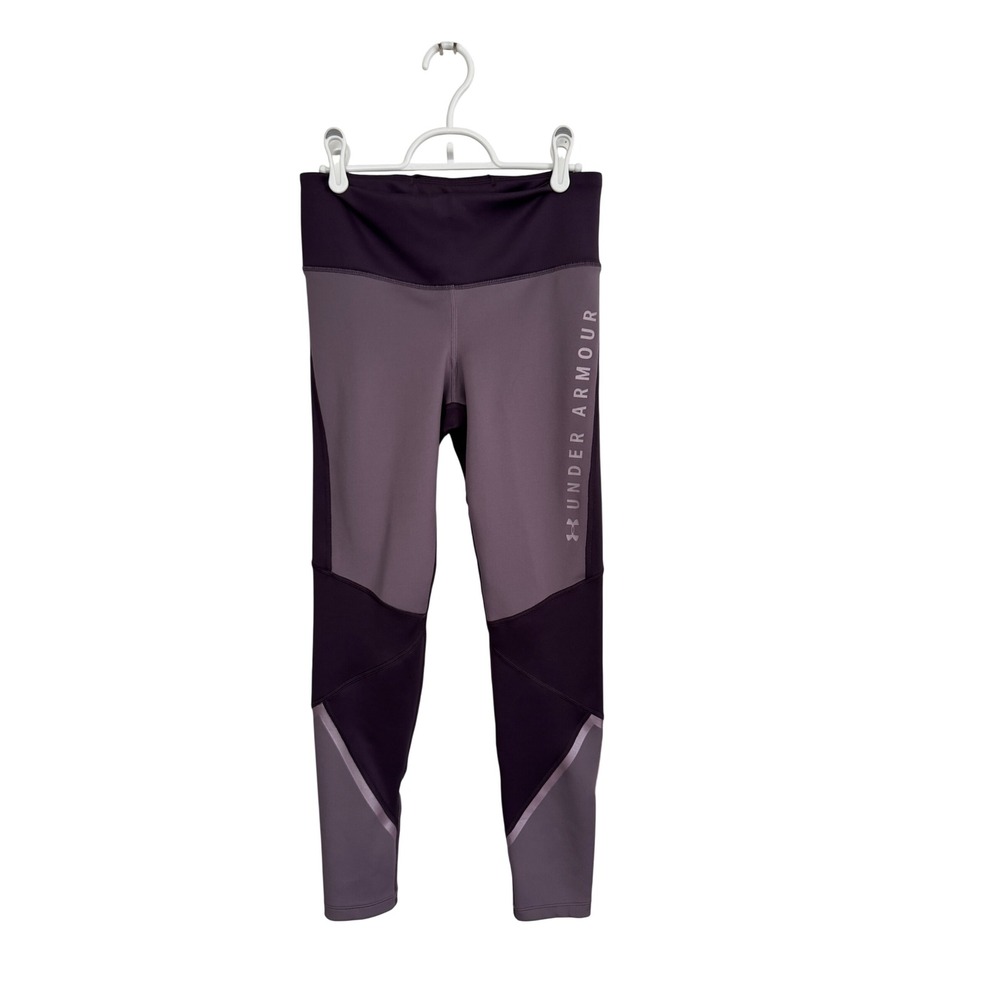 Under Armour Leggings Womens M Purple ColdGear Compression Colorblock Tights